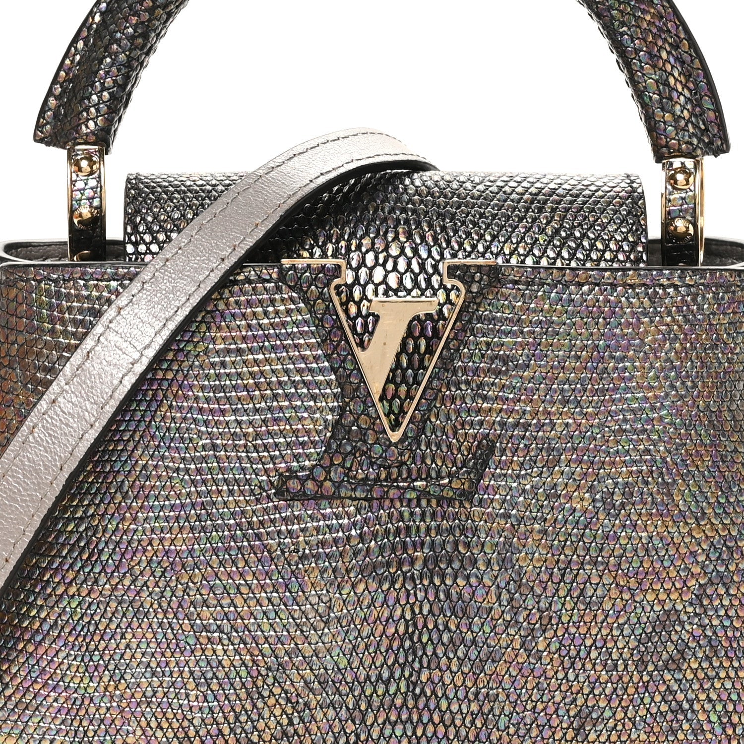 Lizard Capucines Mini Bleu Petrole