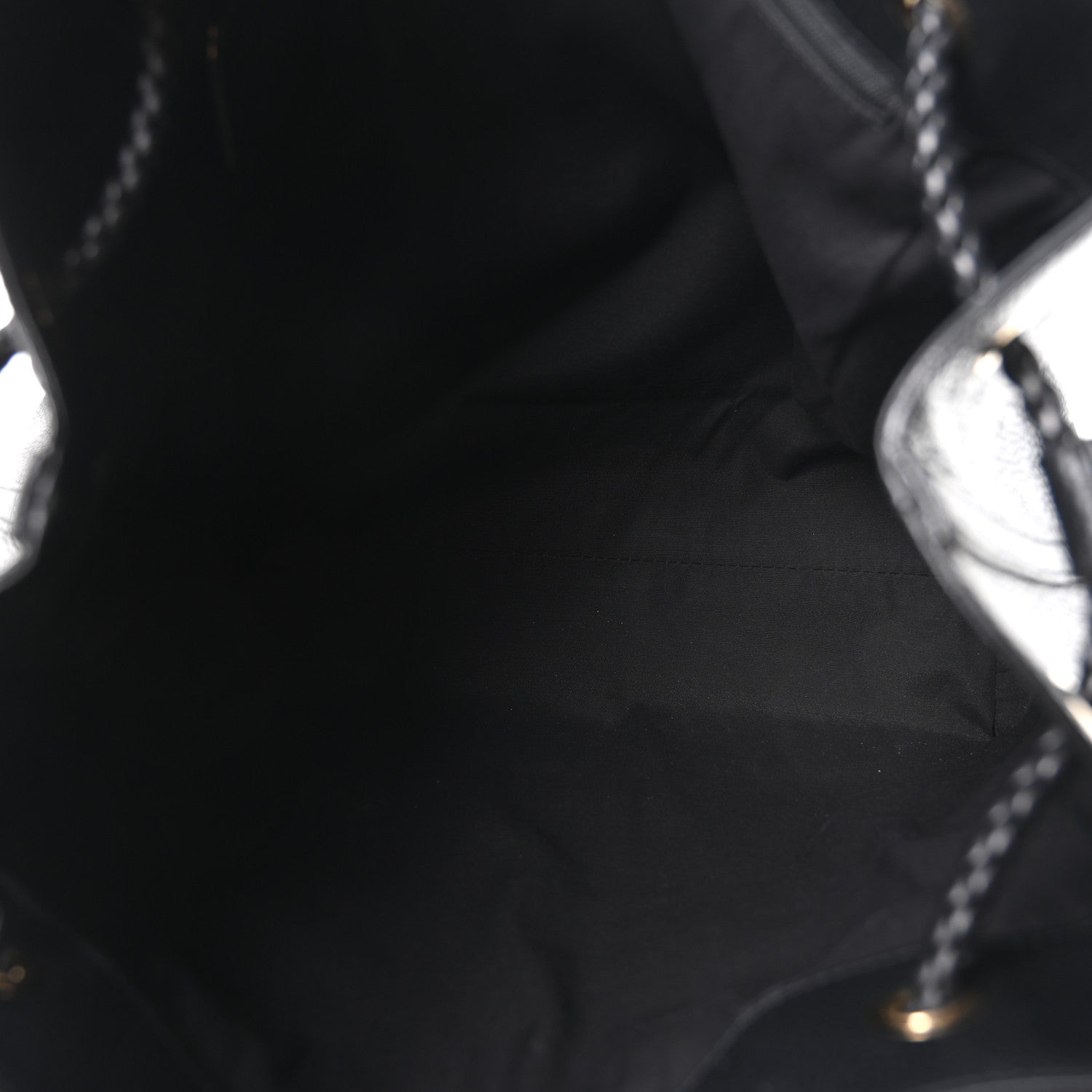Calfskin Large Gifford Braided Handle Tote Black