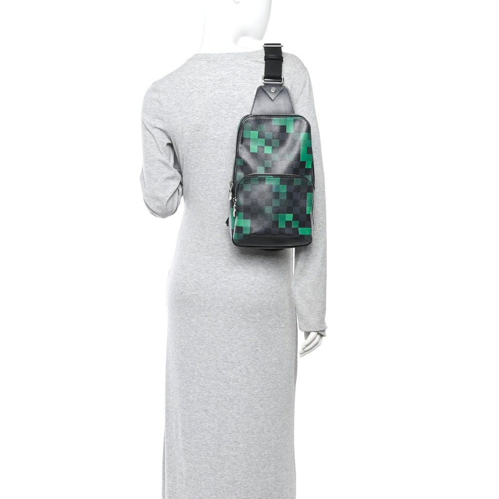 Damier Graphite Pixel Avenue Sling Backpack Vert