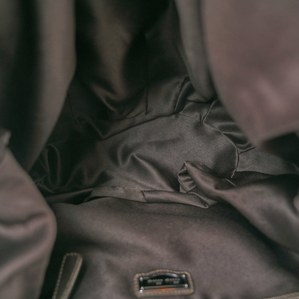 Metallic Nappa Woven Hobo Bronze