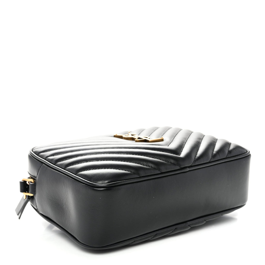 Calfskin Matelasse Monogram Lou Camera Bag Black