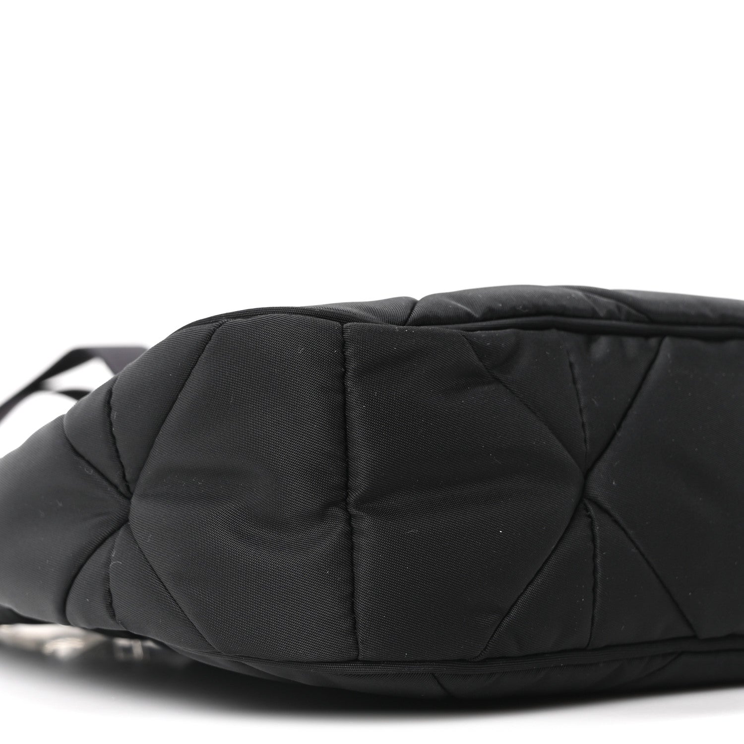 Re-Nylon Triangle Padded Patchwork Shoulder Bag Black
