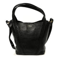 Grained Calfskin Small Spin Tote Black