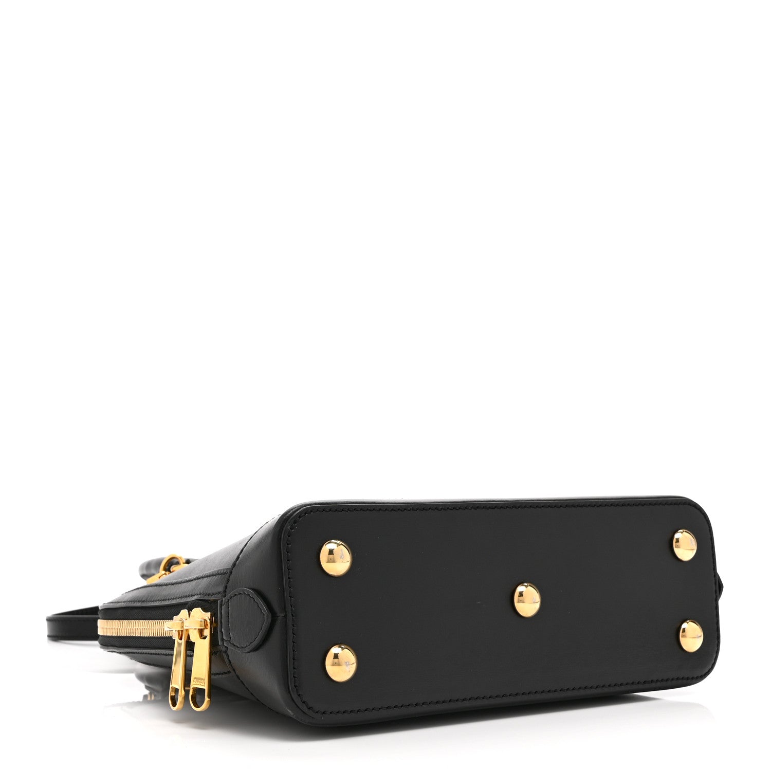 Boarded Plutone Calfskin Small Horsebit 1955 Top Handle Bag Black