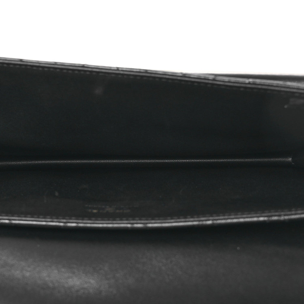 Lambskin Quilted Flap Clutch Black