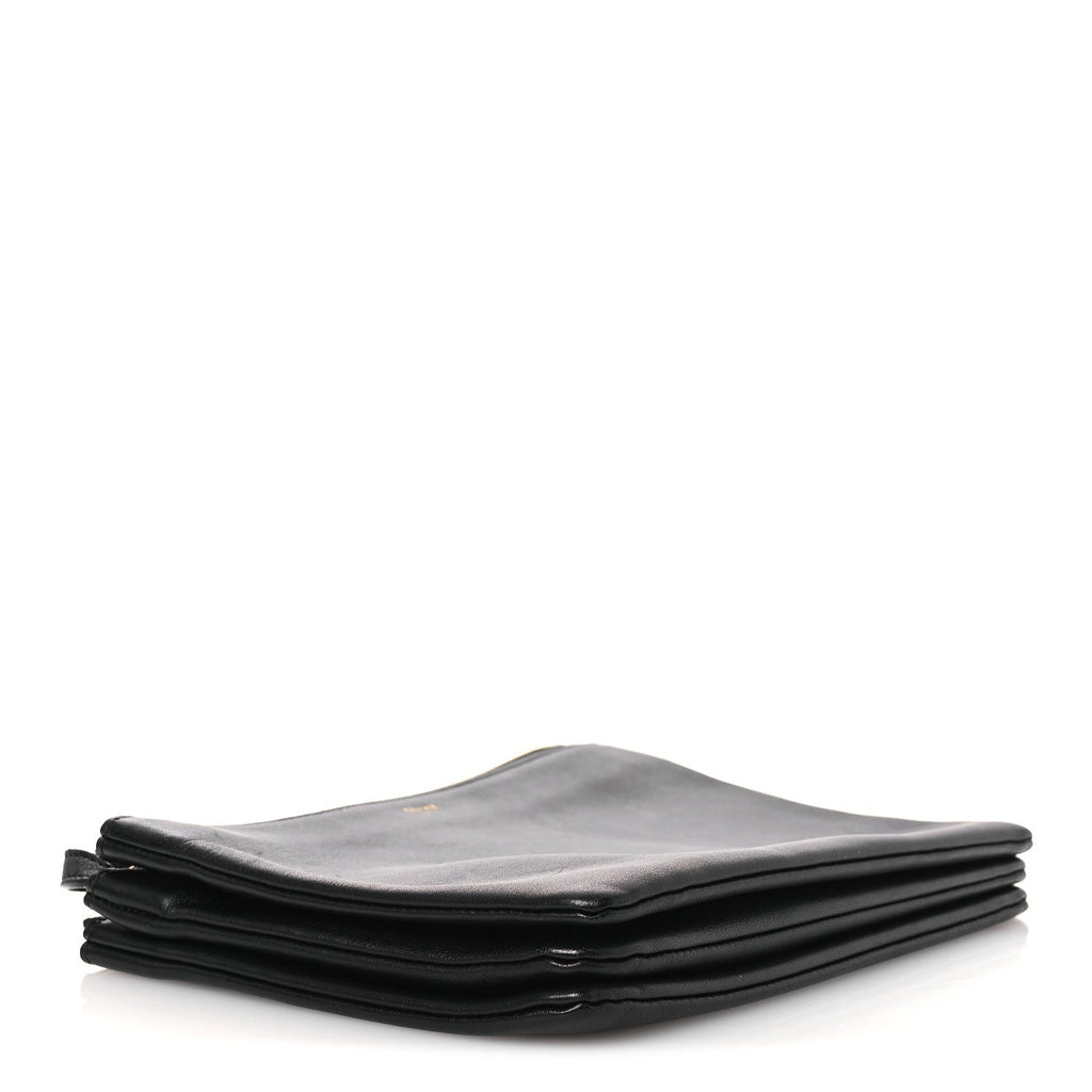 Lambskin Large Trio Crossbody Bag Black