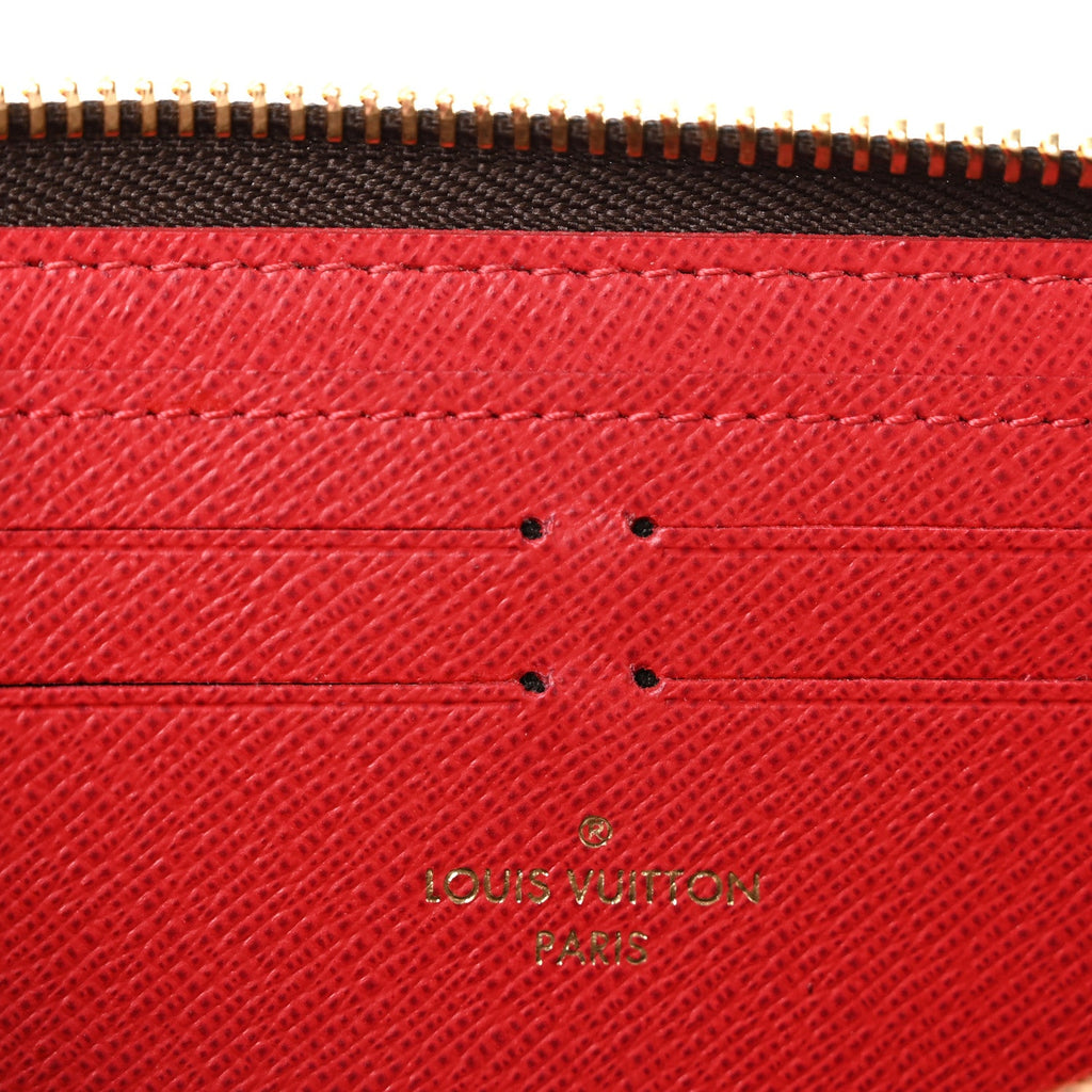 Damier Ebene Clemence Wallet Cherry