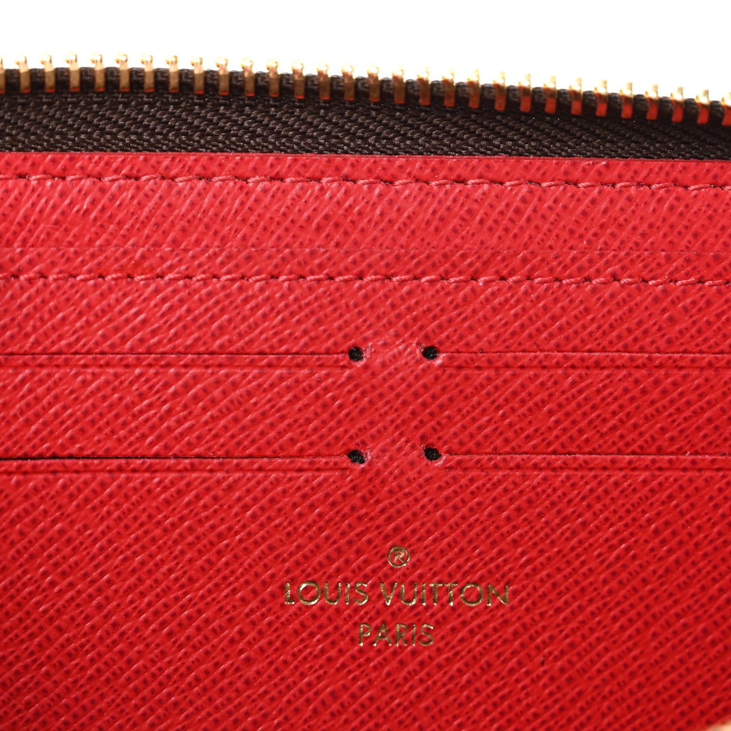 Damier Ebene Clemence Wallet Cherry