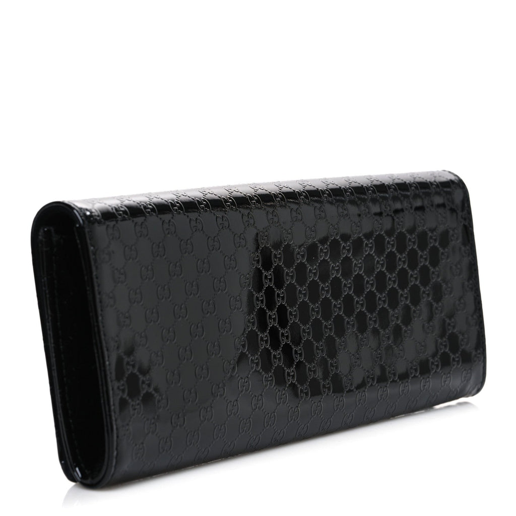 Patent Microguccissima Small Broadway Clutch Black