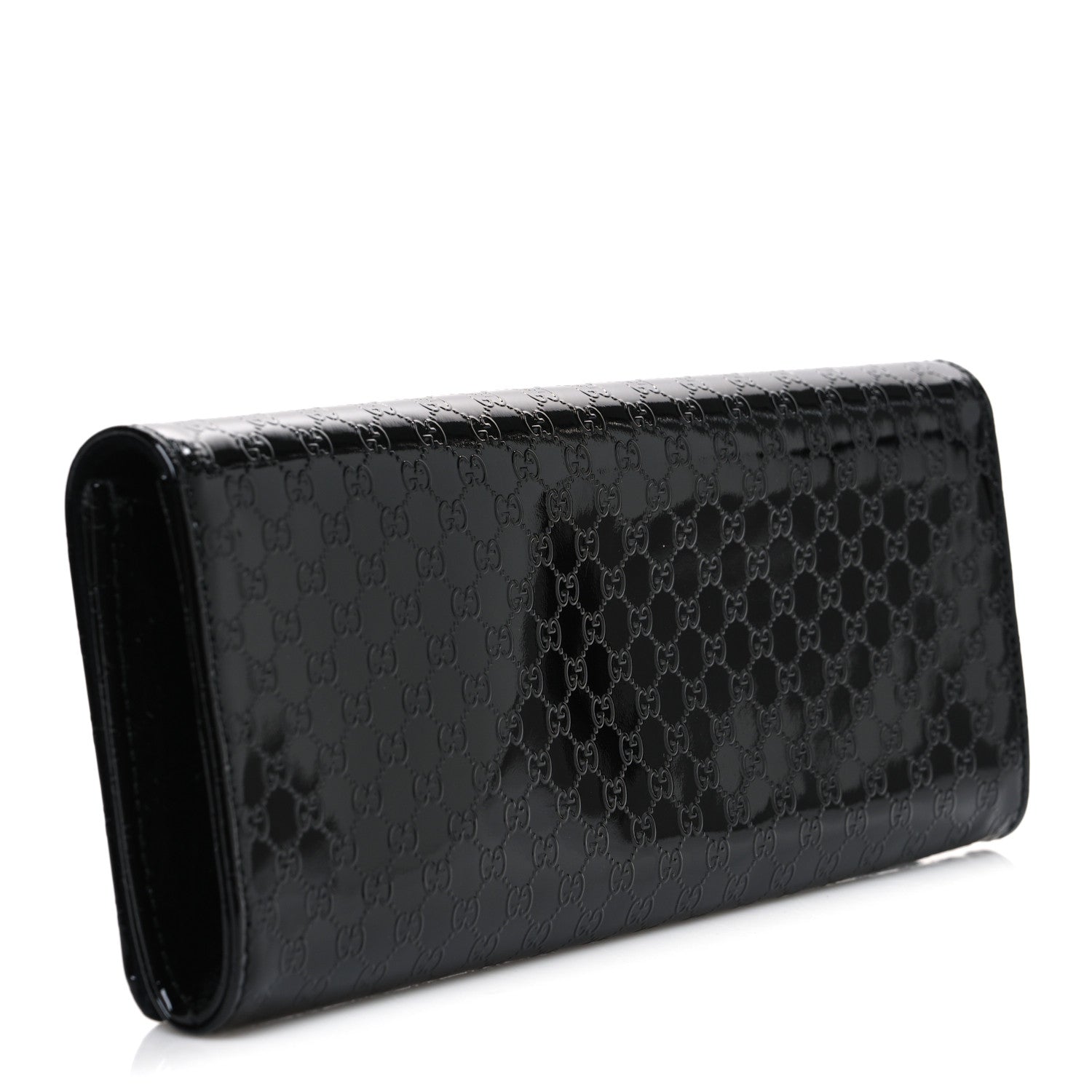Patent Microguccissima Small Broadway Clutch Black