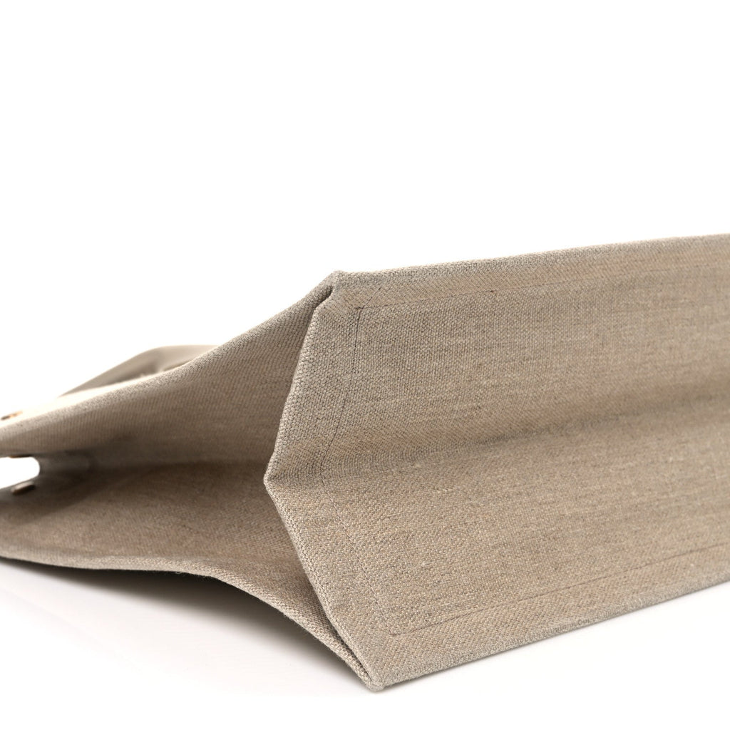 Linen Calfskin Rive Gauche Tote Beige Sea Salt