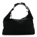 Monogram Medium Horsebit Chain Hobo Black