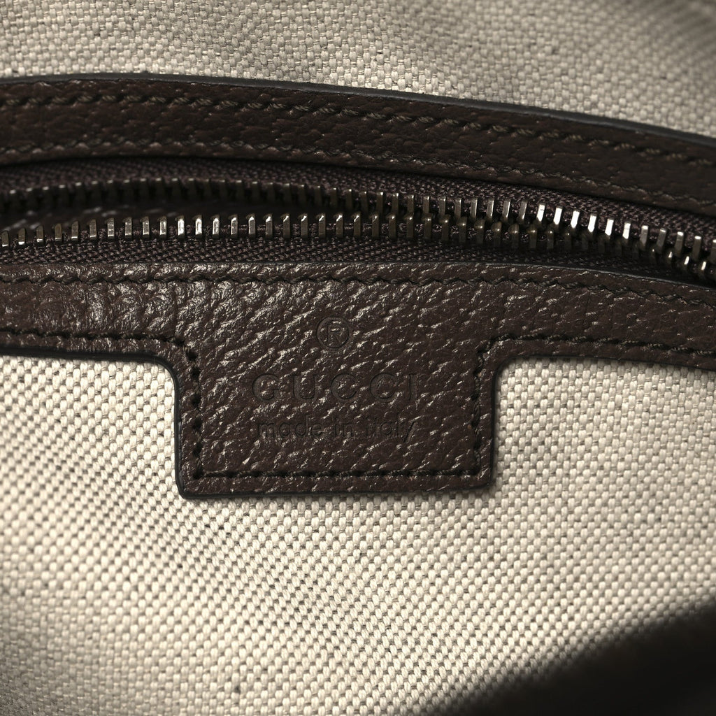 GG Supreme Monogram Textured Dollar Calfskin Web Ophidia Wristlet Shoulder Bag Beige Ebony New Acero