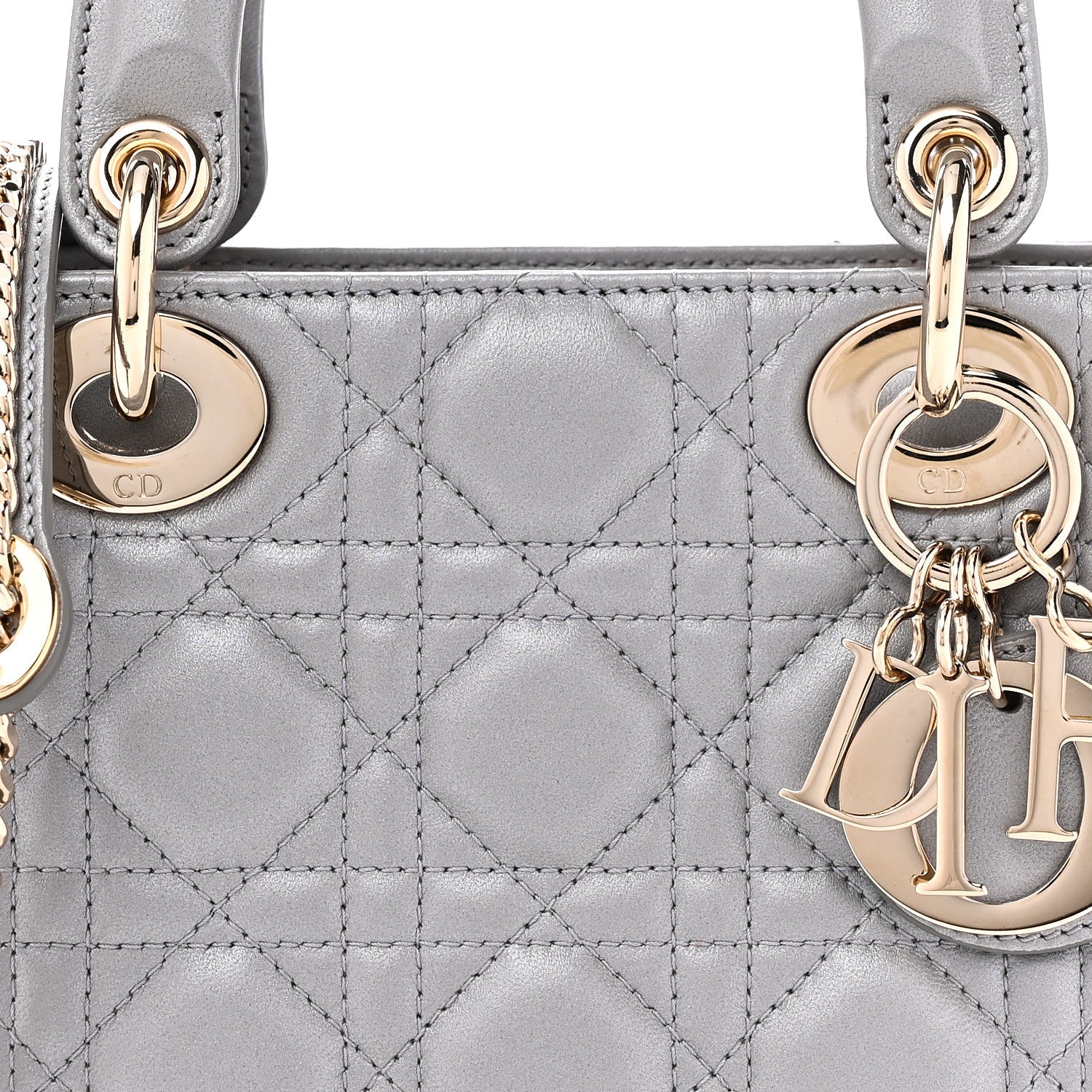 Lambskin Cannage Mini Lady Dior Grey