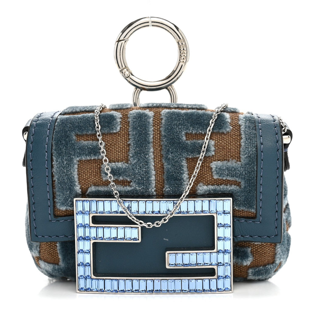 Velvet Jacquard FF Crystal Nano Baguette Charm Anice