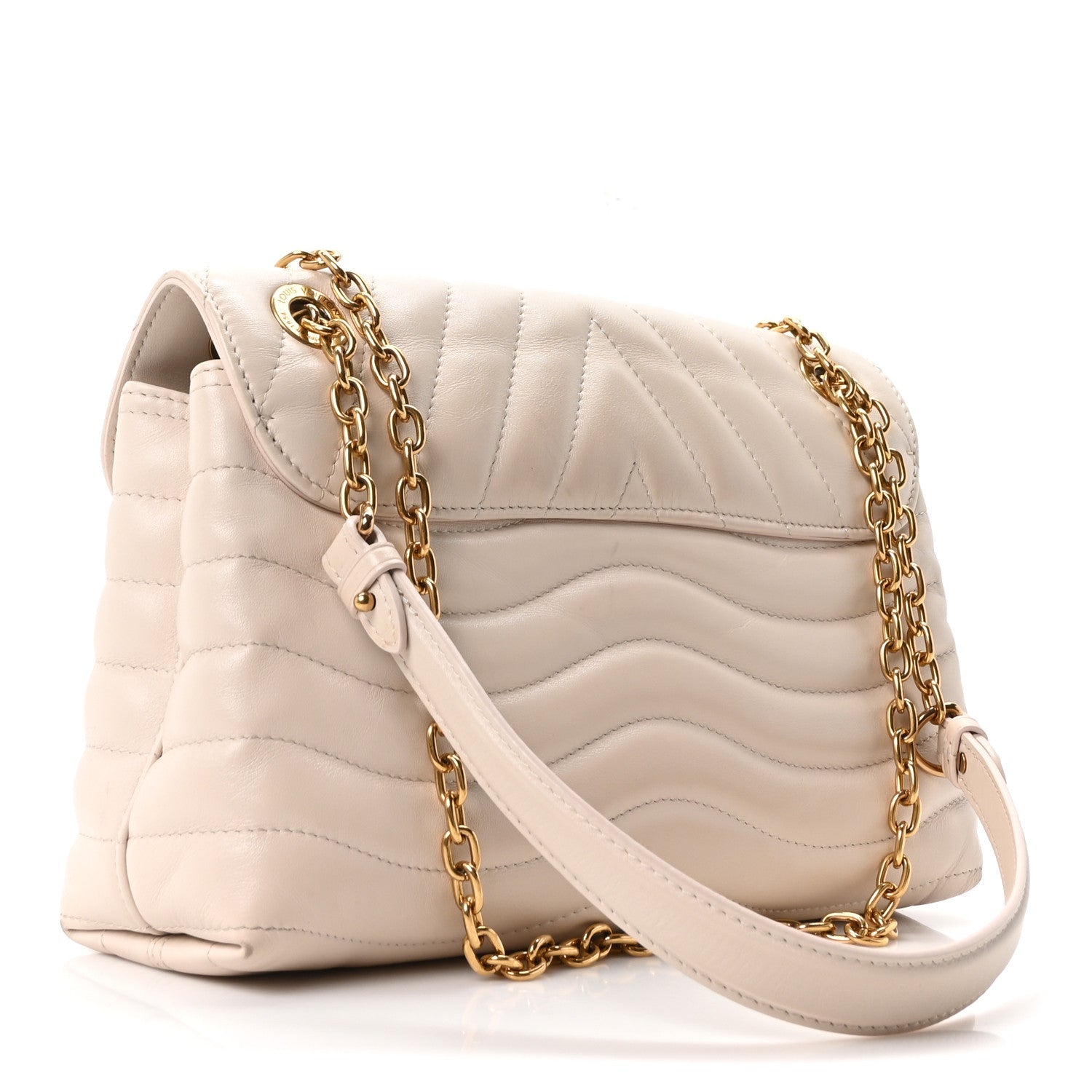Calfskin New Wave Chain Bag MM NM Ivory