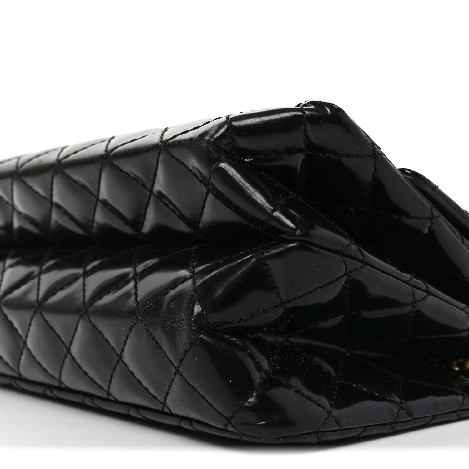 Patent Quilted Accordion Reissue 2.55 Flap Black