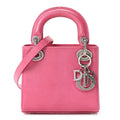 Lizard Swarovski Crystal Mini Lady Dior Dark Pink