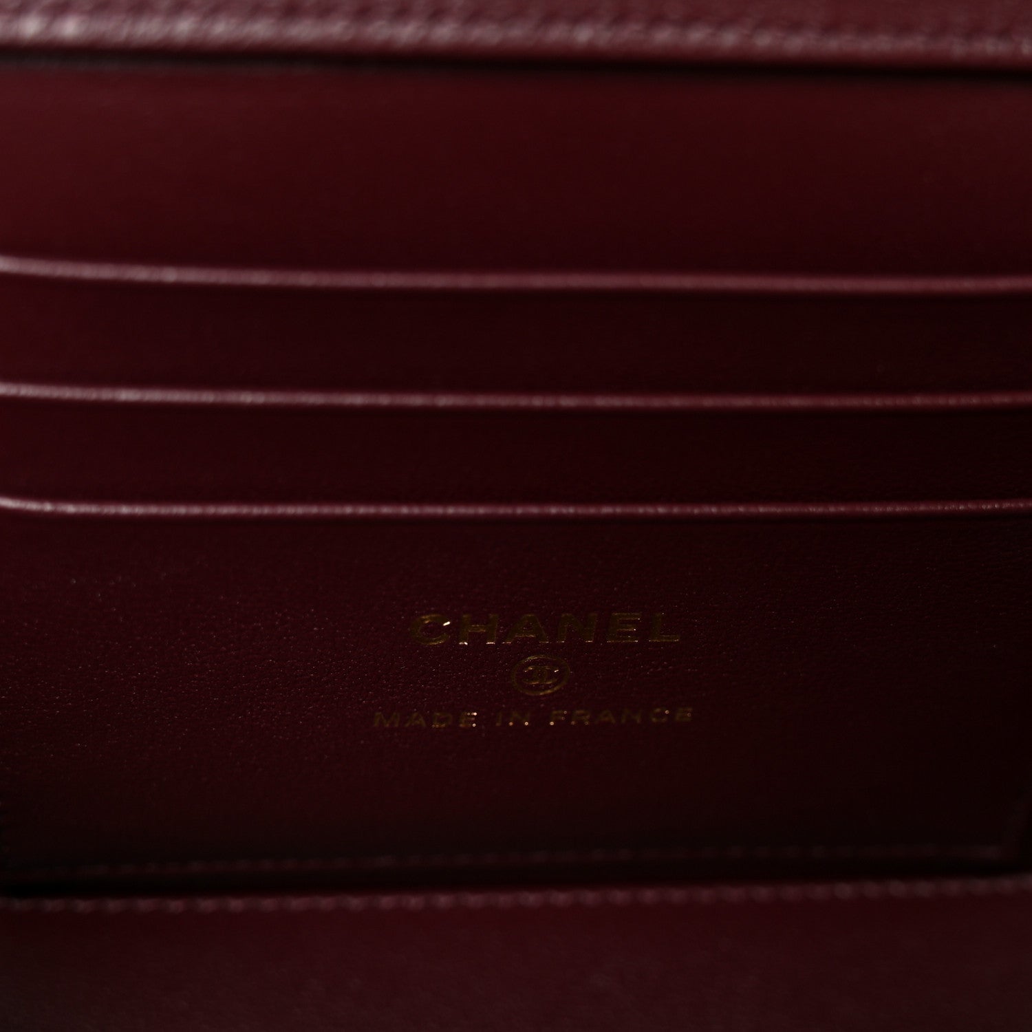 Lambskin Quilted Small Top Handle Vanity Case With Chain Burgundy Burgundy