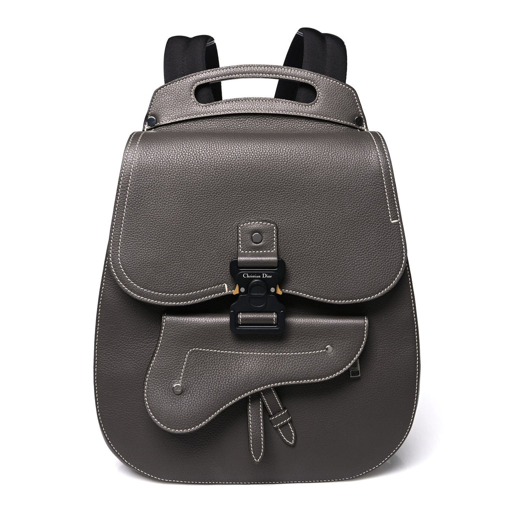 Grained Calfskin Maxi Gallop Sling Bag Grey