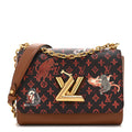 Calfskin Catogram Twist Shoulder Bag MM Marron