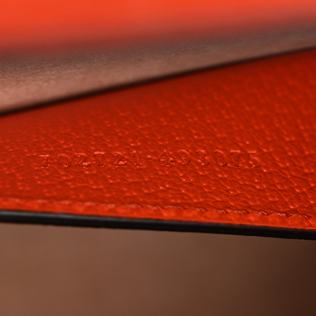 Textured Dollar Calfskin Web Small Diana Tote Bag Deep Orange Spicy Cyclamin
