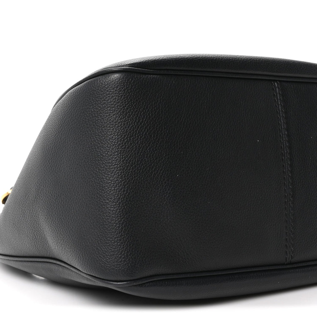Grained Calfskin La Medusa Bucket Bag Black