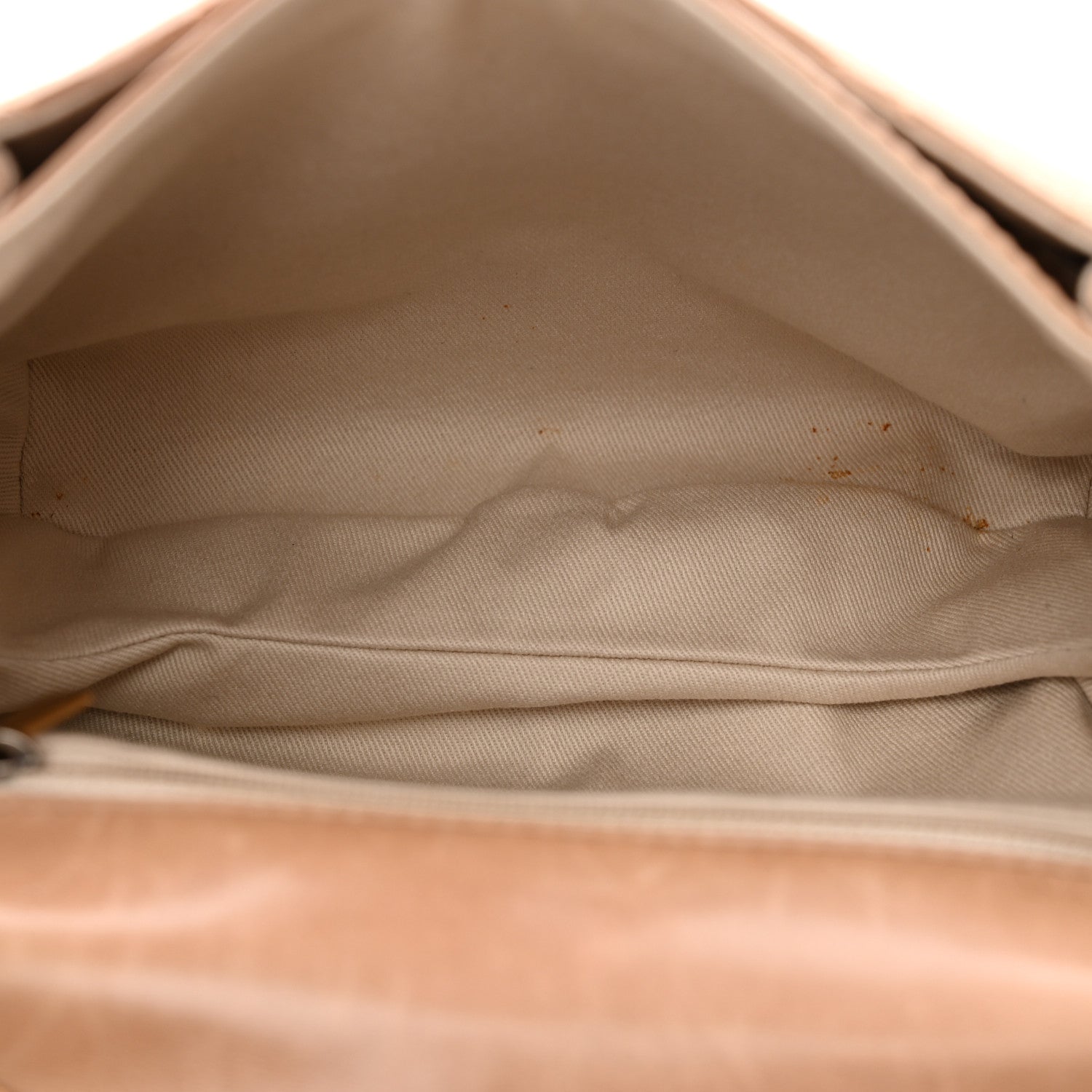 Glazed Calfskin Quilted Medium Bubble CC Flap Beige