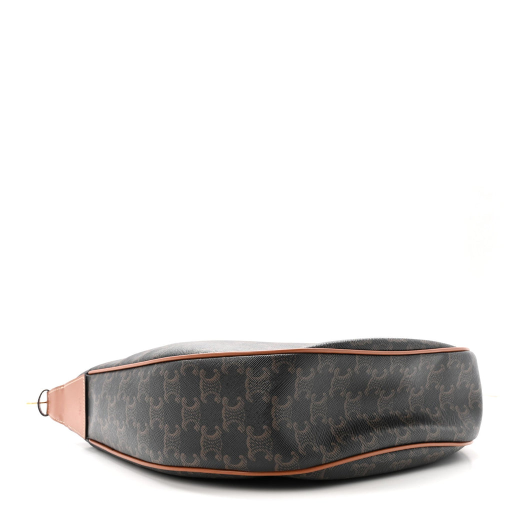 Calfskin Triomphe Canvas Heloise Shoulder Bag Tan