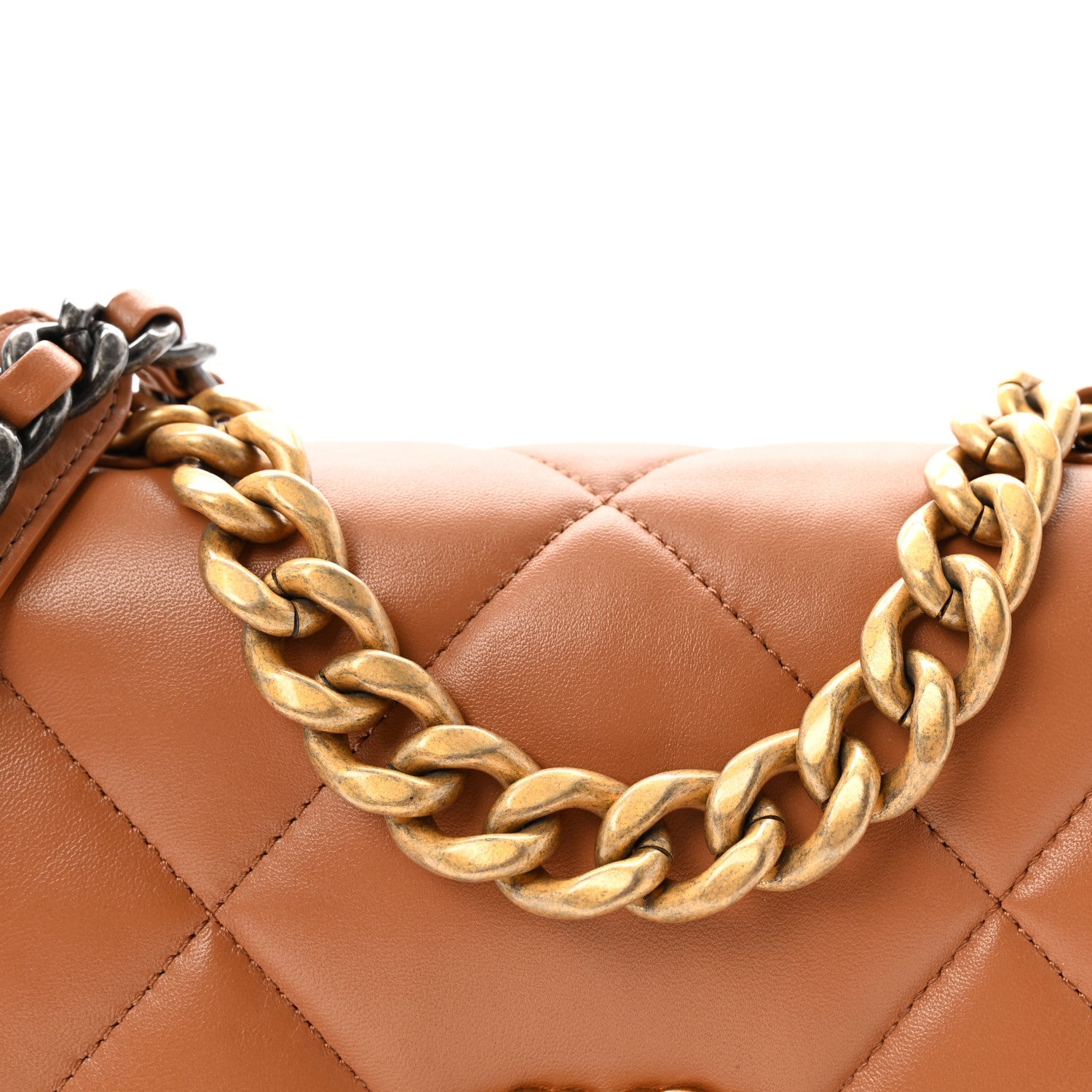 Lambskin Quilted Medium Chanel 19 Flap Brown