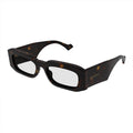 Gucci Sunglasses Square Full Rim, Dark Havana Frame and Transparent Lens GG1426S005