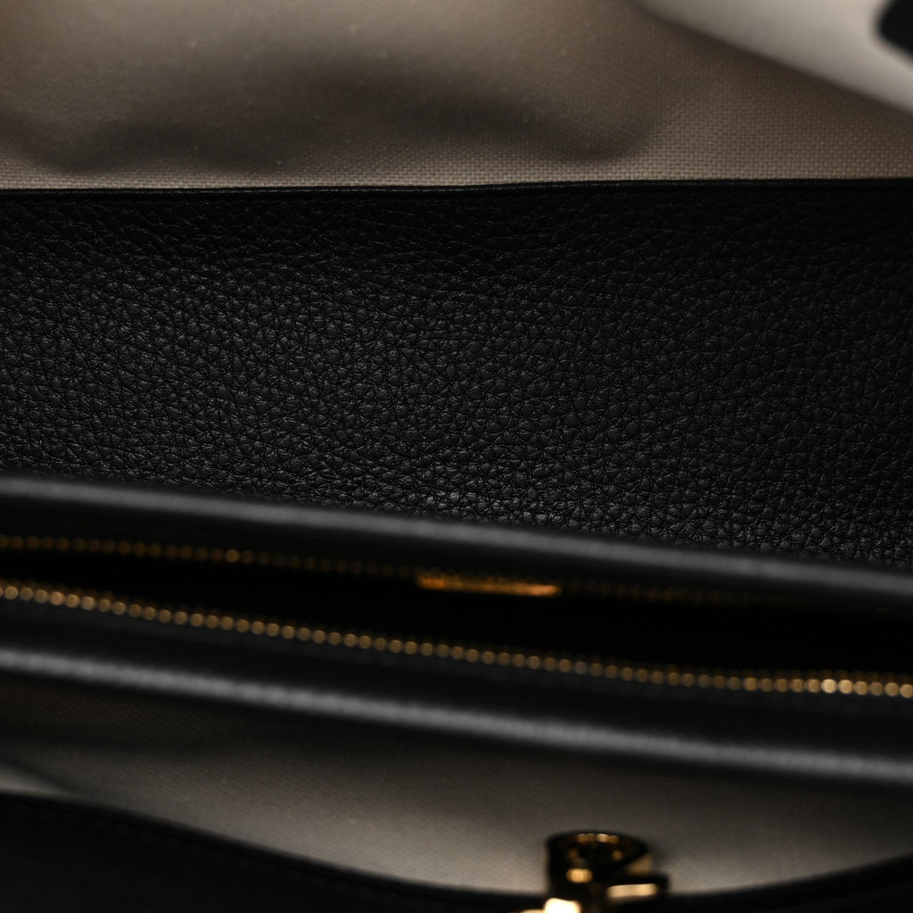 Grained Calfskin Urban Essentials Small Shopping Bag Black