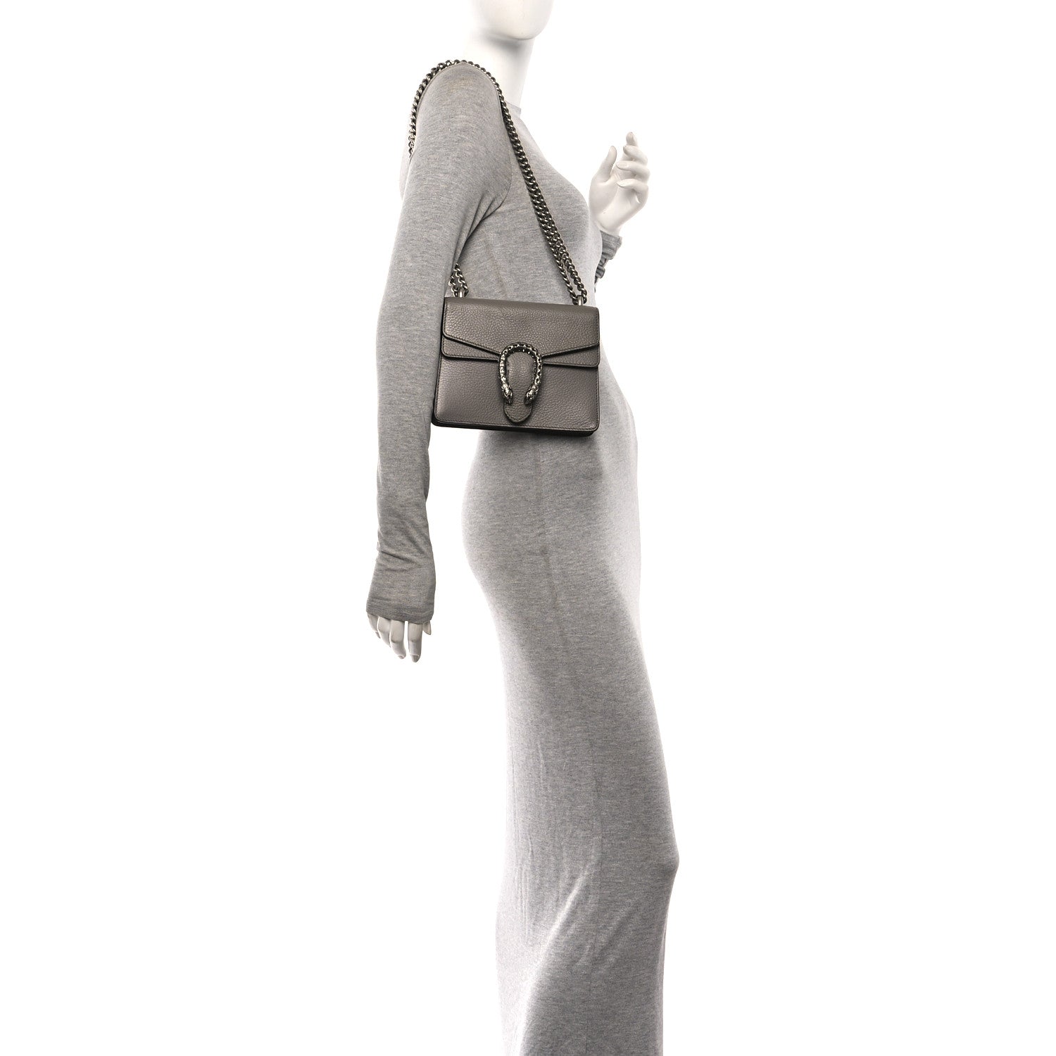 Calfskin Mini Dionysus Shoulder Bag Dusty Grey