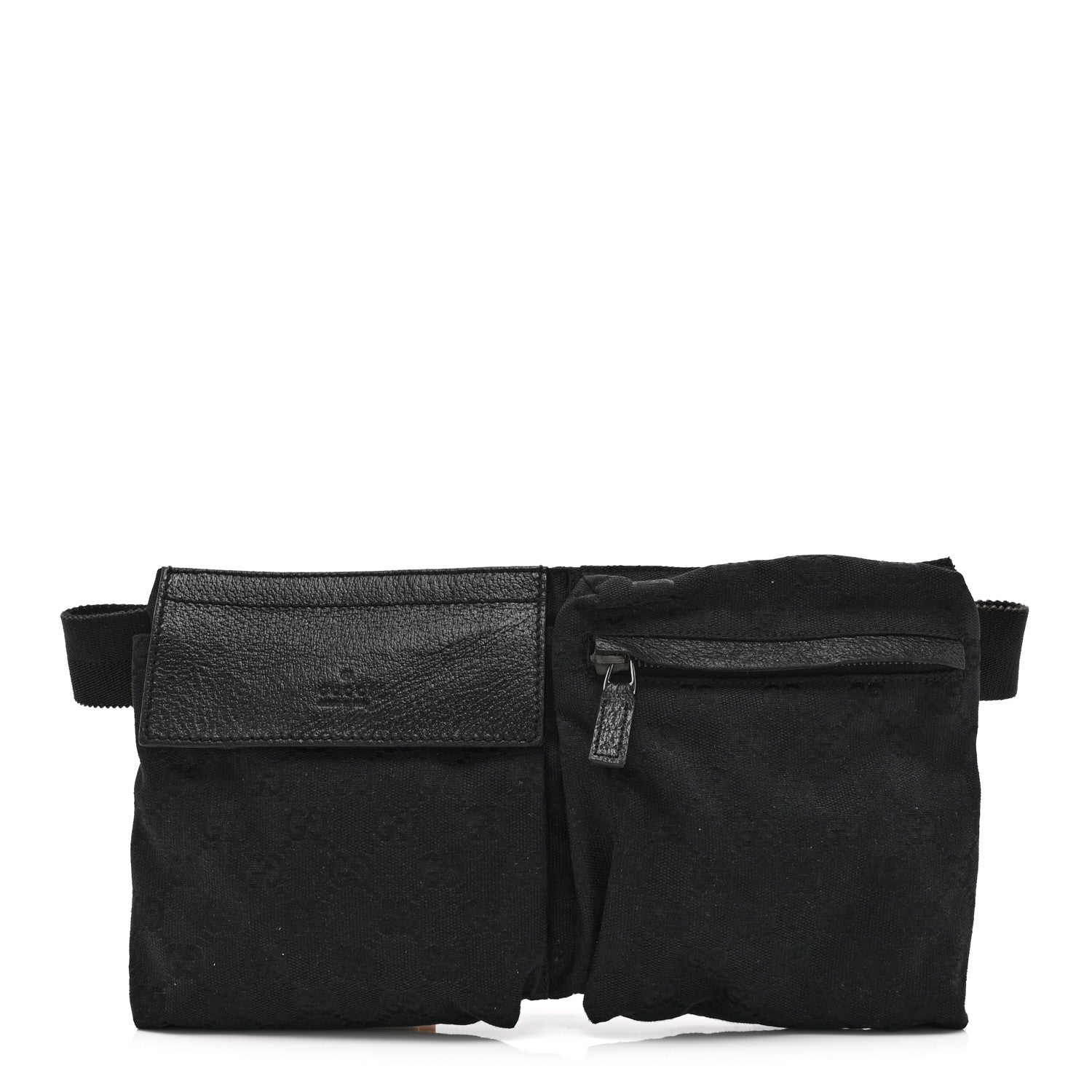 GG Monogram Double Pocket Belt Bag Black