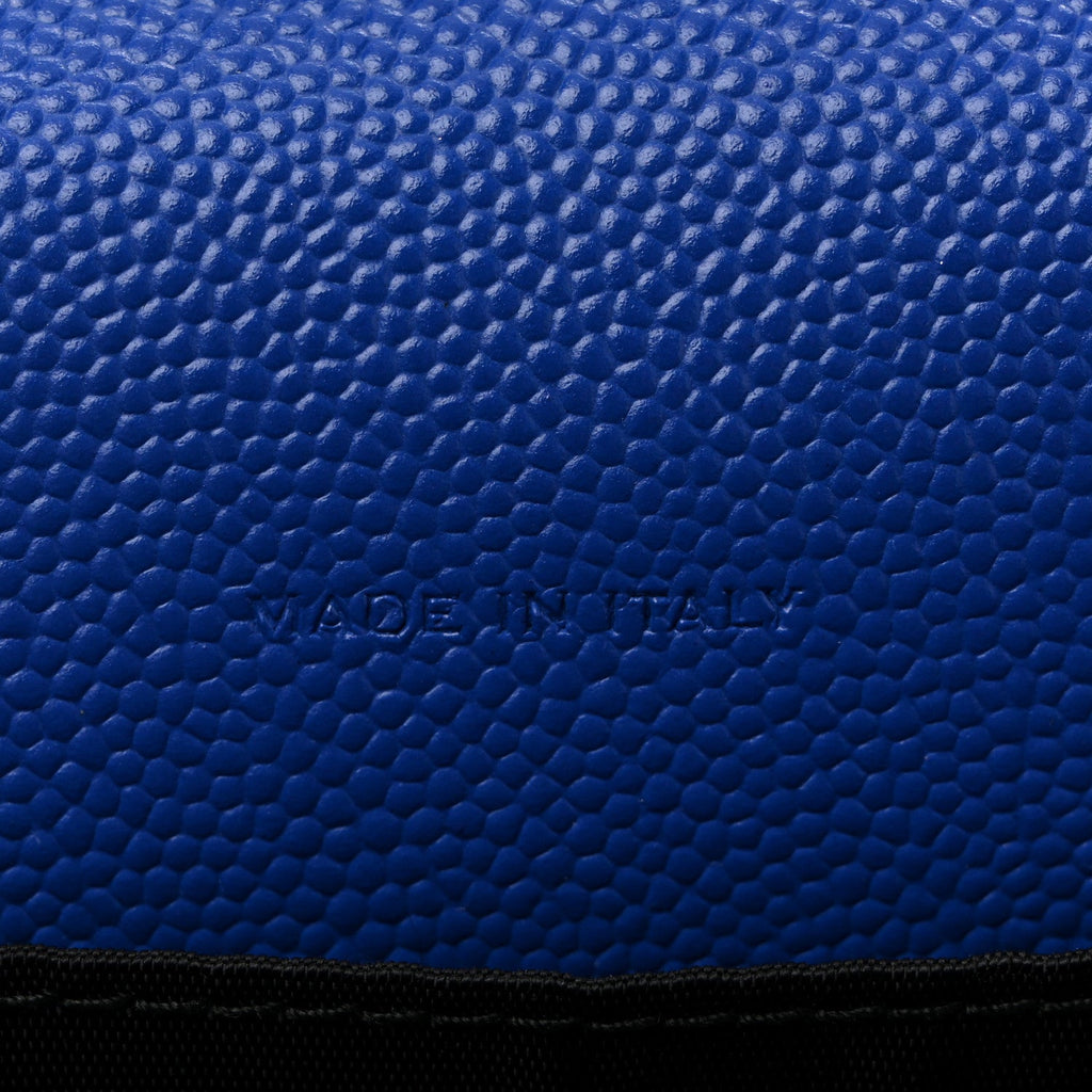 Grain De Poudre Matelasse Chevron Monogram Envelope Chain Wallet Blue Majorelle
