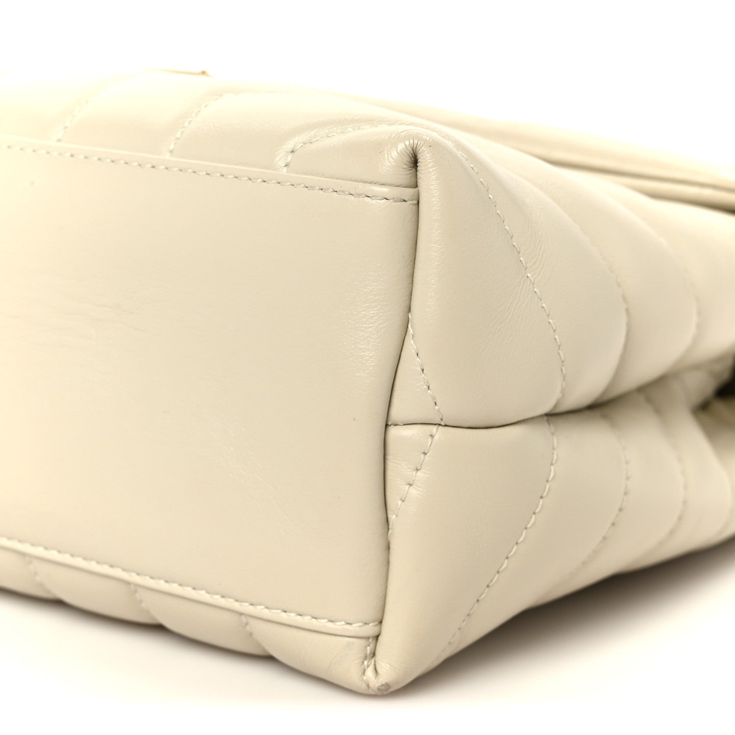 Calfskin Y Quilted Monogram Small Loulou Chain Satchel Crema Soft