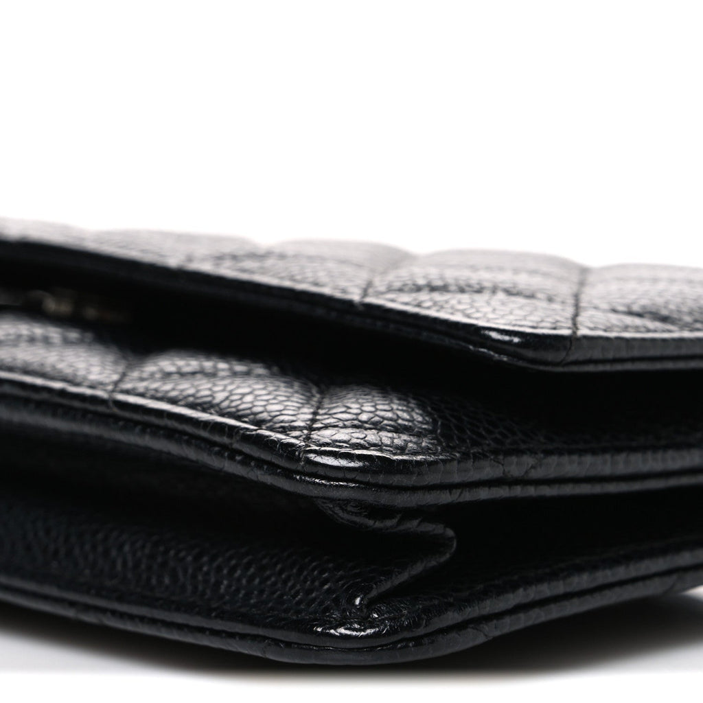 Caviar Quilted Wallet On Chain WOC Black