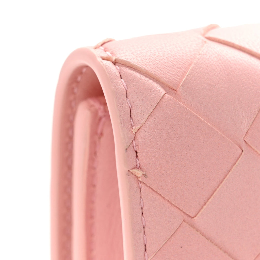 Nappa Intrecciato Long Andiamo Top Handle Clutch Rose