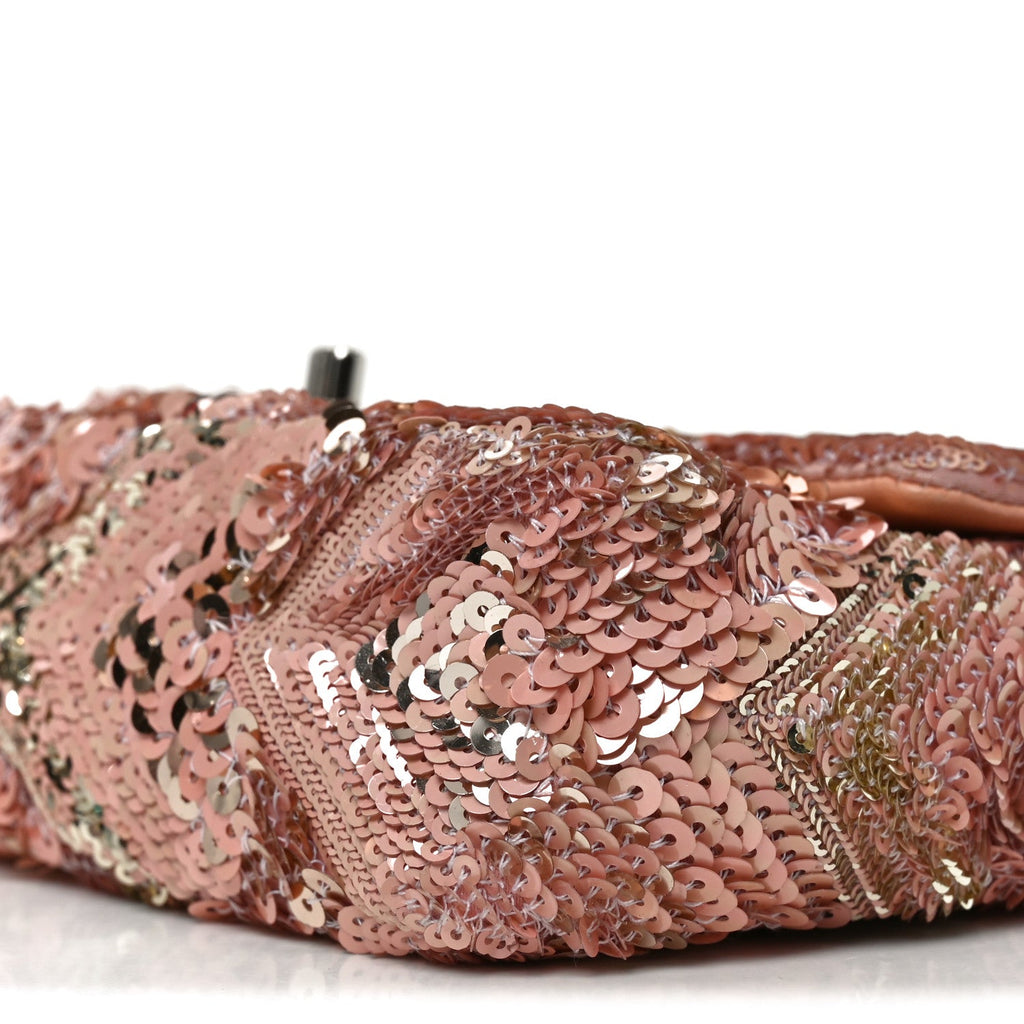 Sequins Chevron Mini Rectangular Flap Pink