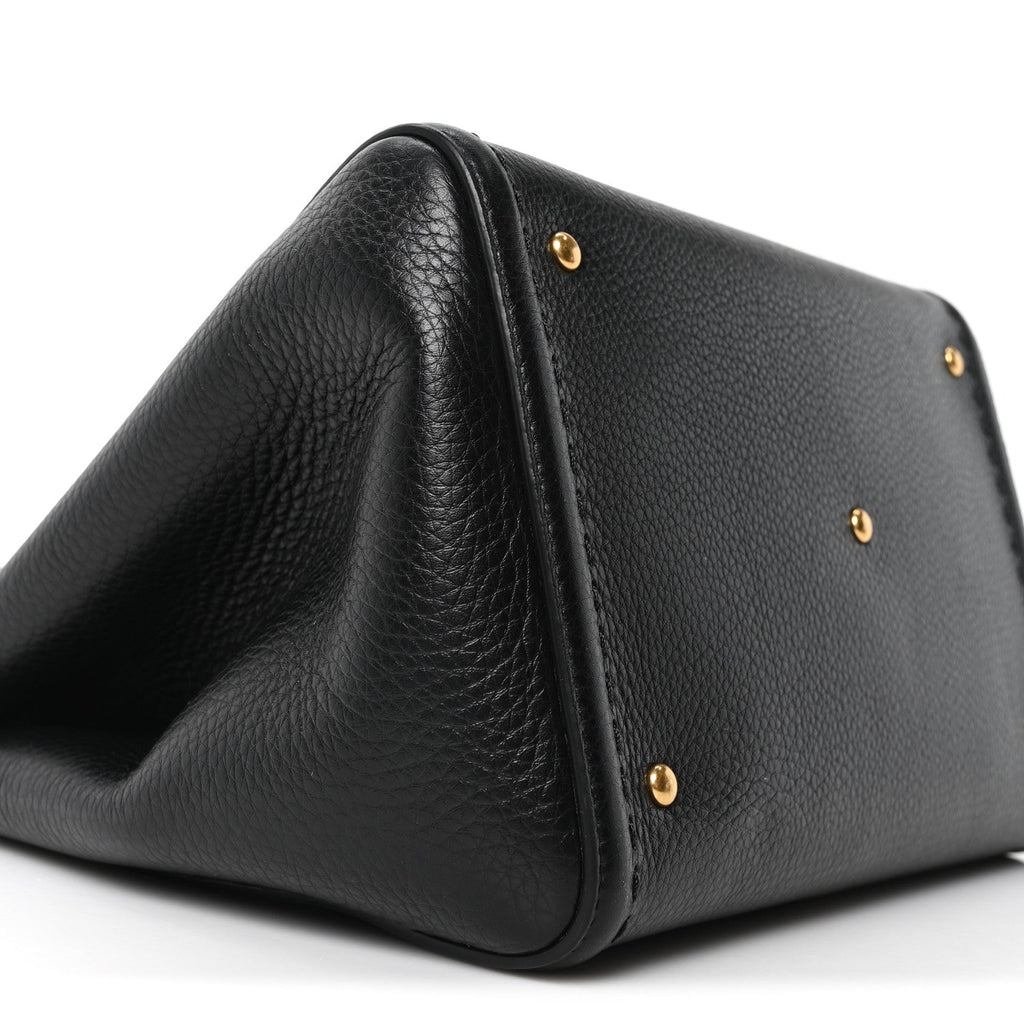 Soft Grainy Calfskin Alltime Medium Handbag Black