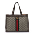 Gg Supreme Monogram Web Ophidia Tote Brown