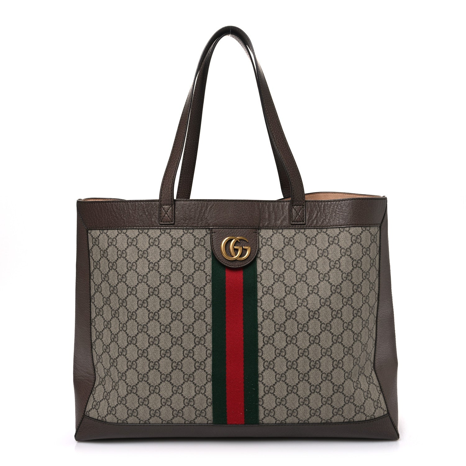 Gg Supreme Monogram Web Ophidia Tote Brown