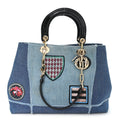 Denim Dior D Light Tote Blue