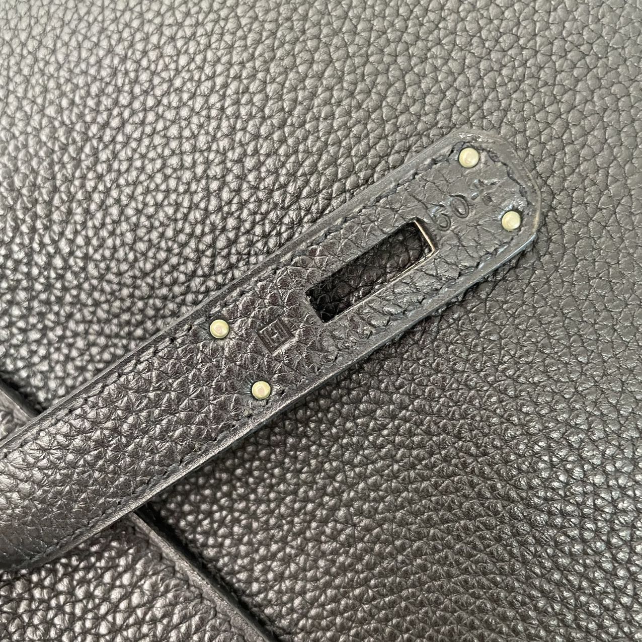 Hermes Vintage Sellier Kelly 32 Togo Black 2004