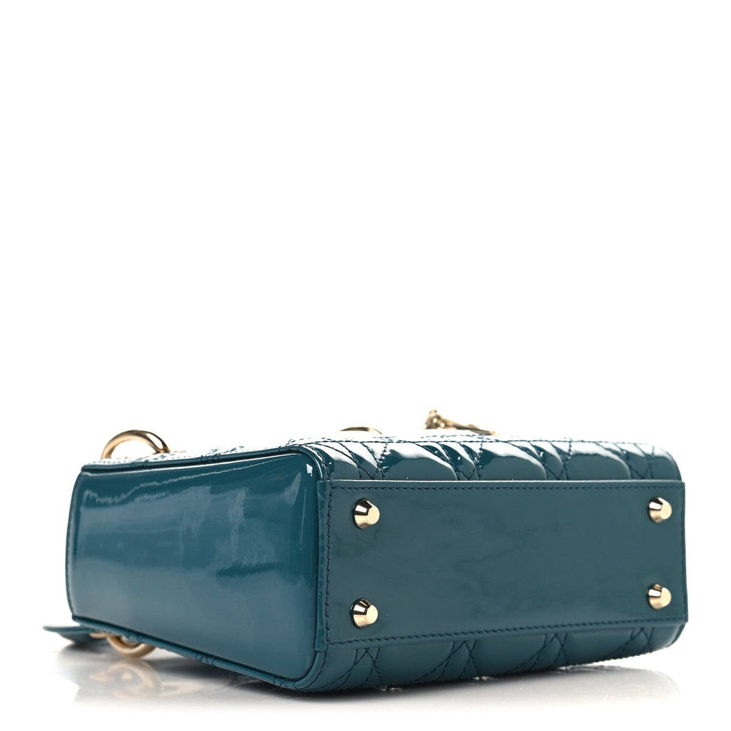 Patent Cannage Mini Lady Dor Blue