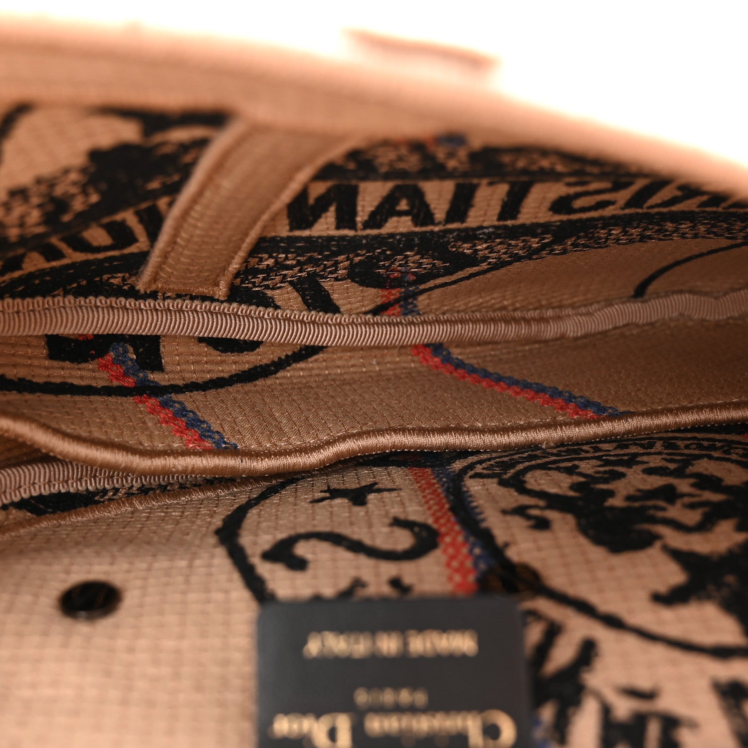 Canvas Jute Embroidered Saddle Bag Black Beige