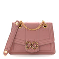 DOLCE GABBANA Smooth Calfskin Small DG Amore Envelope Bag Pink