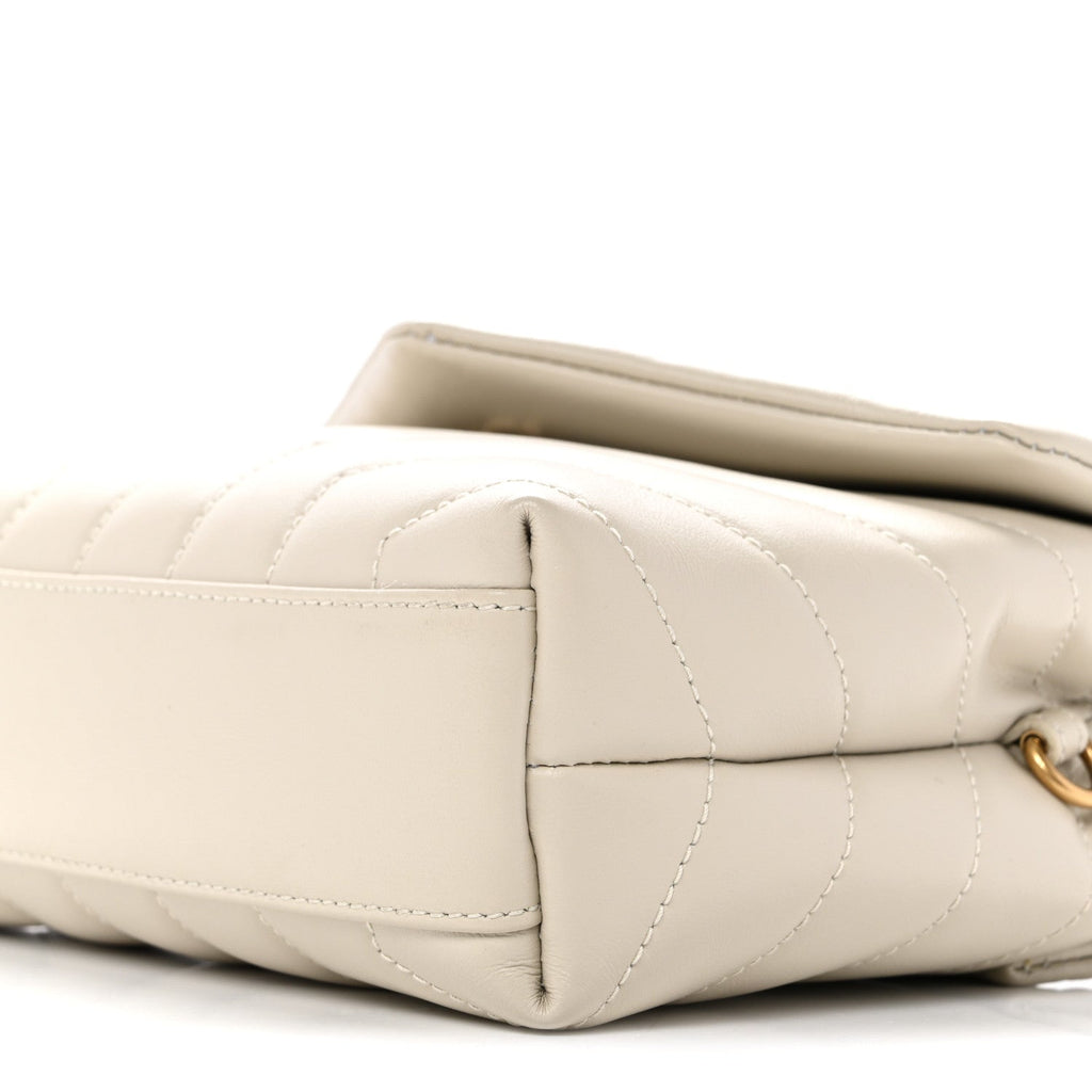 Calfskin Y Quilted Monogram Toy Loulou Crossbody Bag Blanc Vintage