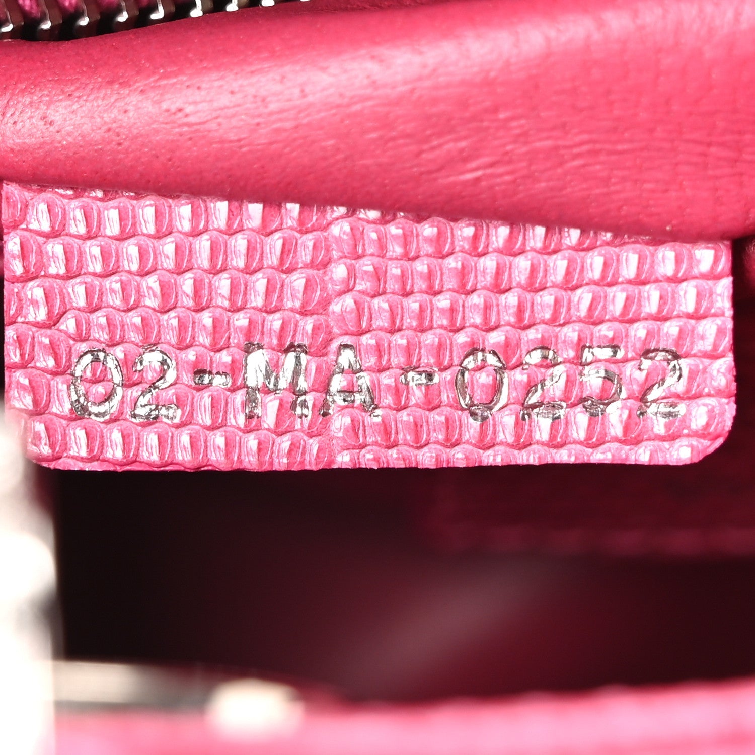 Lizard Swarovski Crystal Mini Lady Dior Dark Pink