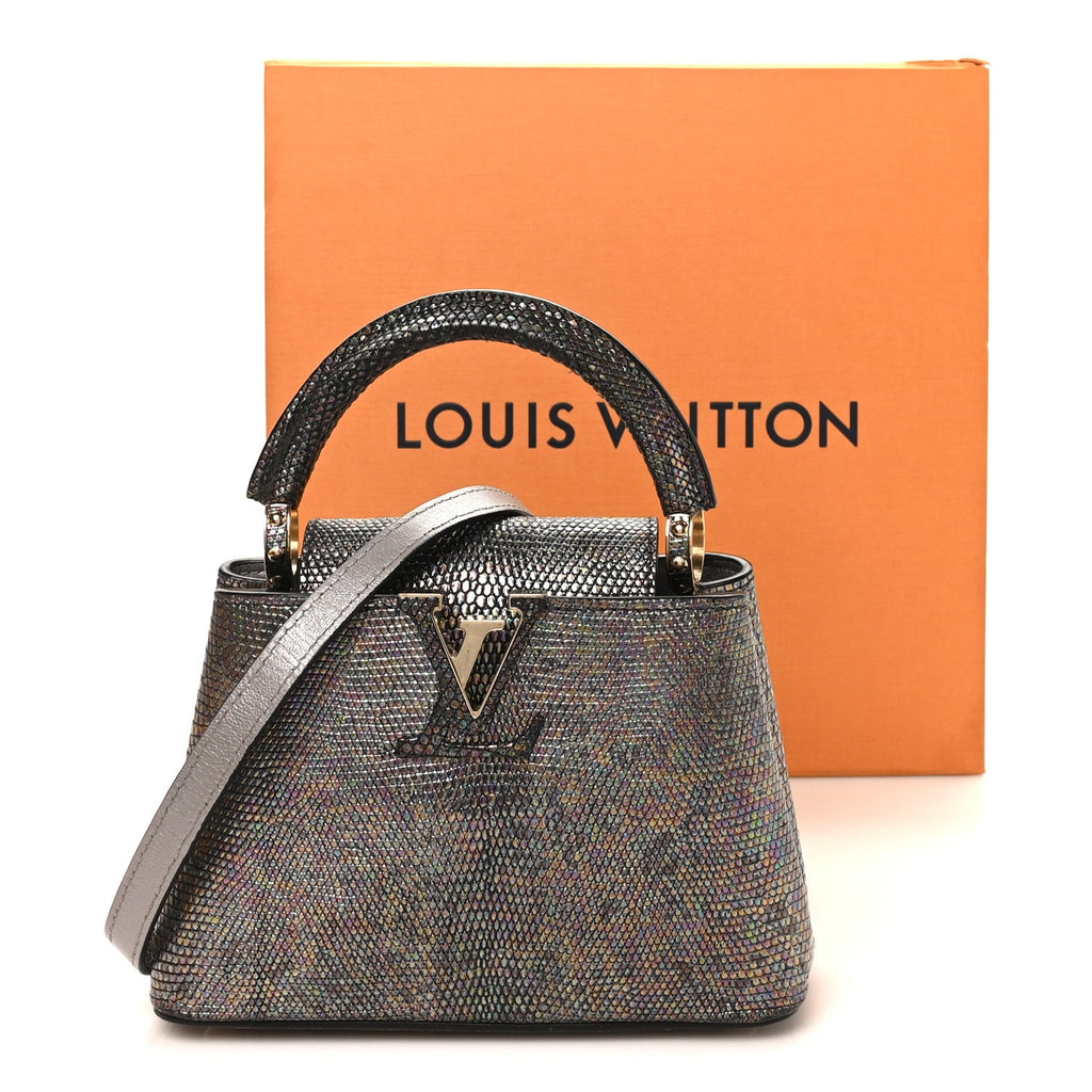 Lizard Capucines Mini Bleu Petrole